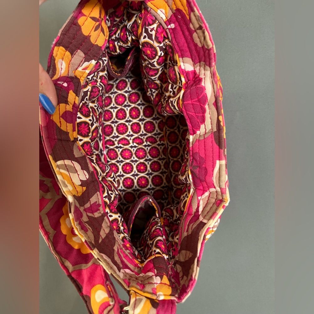 Vera Bradley Carnaby Medium Pink Orange Floral Quilted Shoulder Purse Bag - Picture 11 of 13